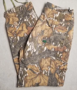 Vtg Mossy Oak Fall Foliage Pants Chamois Camo Hunting 80s 90s 32x33 (Adjustable) - Picture 1 of 12