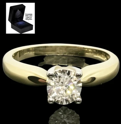 9ct Gold Diamond Ring 0.15ct SolitaireNatural Diamond Size L Hallmarked 2.3g New - Image 1 of 4