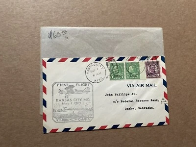 US 1929 Kansas O/P FDC (A)+#661 +First Flight Kansas-Omaha Cachet +5/1/1929 - Image 1 of 2