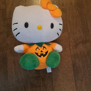 Ty Beanie Babies Hello Kitty Pumpkin Sanrio 2012 Halloween 6" inch Plush - Picture 1 of 3