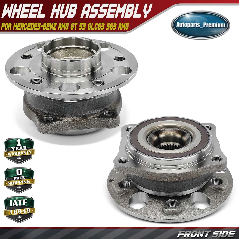 2x Conjunto de buje de cojinete de rueda delantera para Mercedes-Benz AMG GT 53 GLC63 S63 AMG Foto 1 de 4