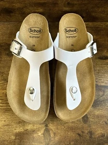 Scholl Boa Vista Toe Post Sandals Ladies White Size UK 5 EU 38 #REF315 - Foto 1 di 7