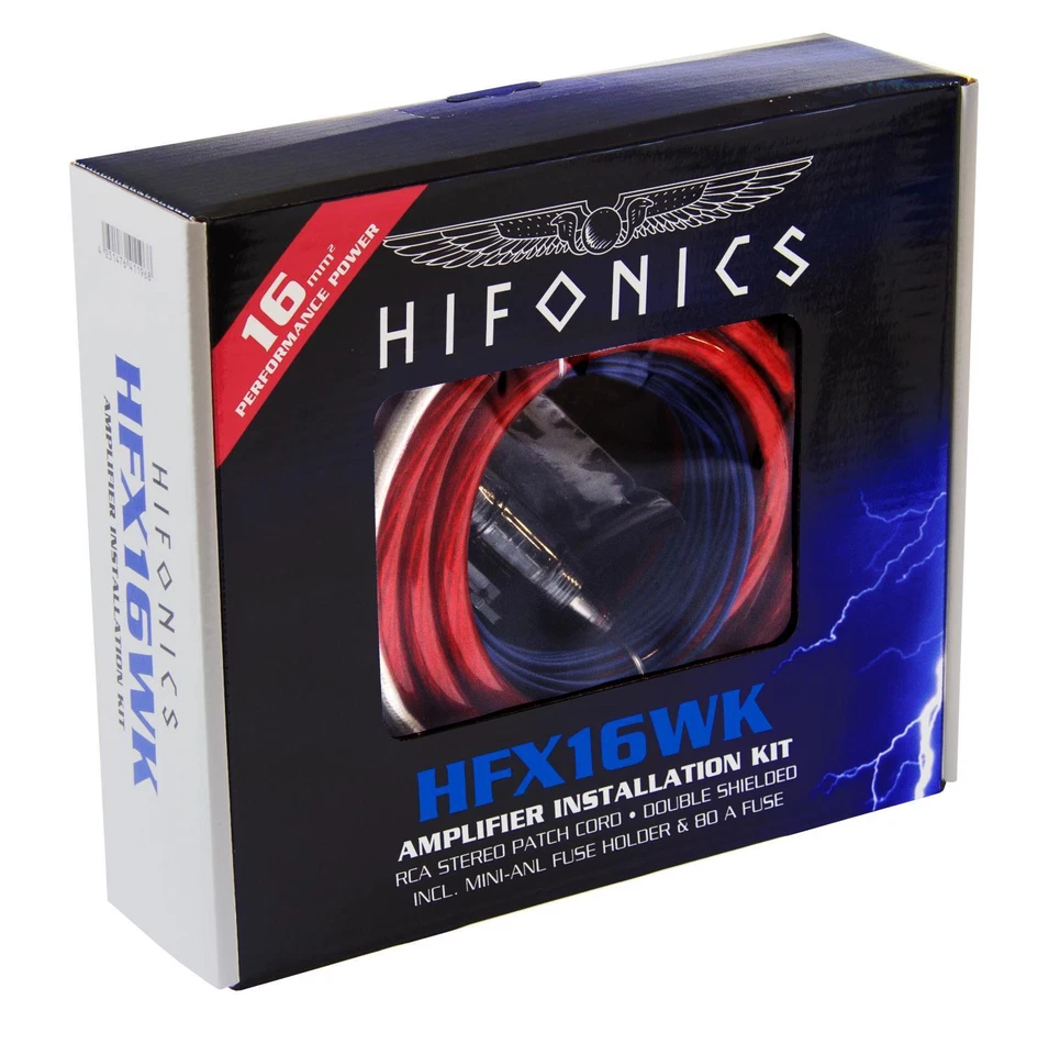 Hifonics 16mm² Kabelsatz für Verstärker Montagesatz 16qmm HFX16WK