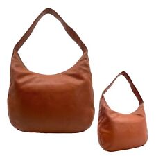 Vintage 70s XL Leather Hobo Bag Oversized Shoulder Bag Boho Hippie Handbag BROWN