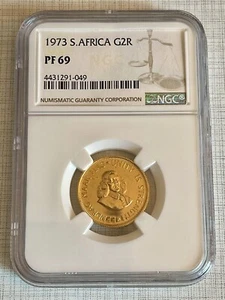 South Africa 1973 2 Rand Gold NGC PF69 Sku# 6096 - Picture 1 of 2