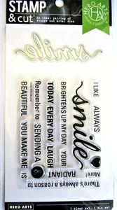 Smile Sayings Stamp & Cut Thin Metal Die Set by Hero Arts DC230 NEW! - Picture 1 of 3