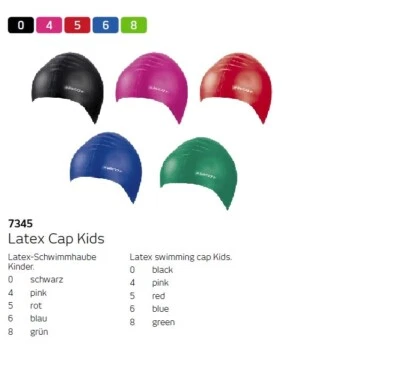 Beco Kids Badekappe Latex 7345 Cap Schwimmen Freibad Schule Tauchen Wassersport