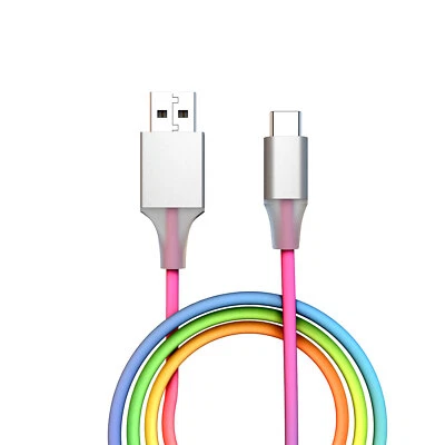 Cable USB-C Láser 1M Arco Iris Nylon Trenzado para Android y iPad Foto 1 de 3