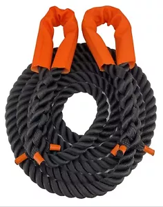 Cuerda de Remolque de 12 Toneladas 4 x 4 - 4 Metros x 24mm Negro Nylon Recuperación Remolque Cinética - Imagen 1 de 4