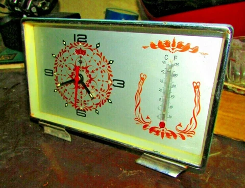 Vintage "POLARIS" Alarm Clock With Thermometer for measuring temperature #140 Cover