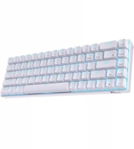 Royal Kludge RK68 Dual Mode Bluetooth (Blue Switch White Case) 68 Keys 65% Mecha - Picture 1 of 18