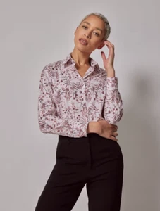 Hawes & Curtis Women's Floral Semi-Fitted Shirt, Style# SMDFF016, Sz UK12 / US8 - Picture 1 of 10