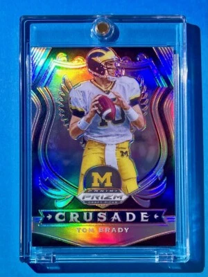 Tom Brady RARE SILVER REFRACTOR PANINI PRIZM MICHIGAN DRAFT CRUSADE SP - MINT! - Image 1 of 4