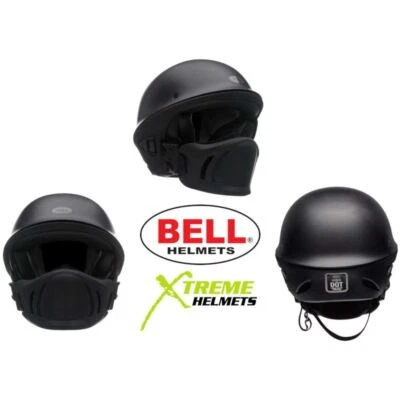 Bell Rogue Helmet Matte Black Muzzle Speaker Pockets Open Face DOT XS-2XL - Image 1 of 2