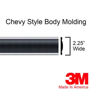 Chevy Truck Black Side Body Trim Molding 2.25" SOLD BY THE FOOT - By Brickyard - Bild 1 von 1