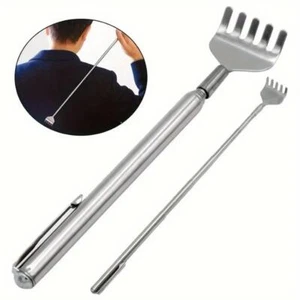 Silvery Telescopic Back Scratcher Extendable Steel Gift for Men Women - Picture 1 of 24