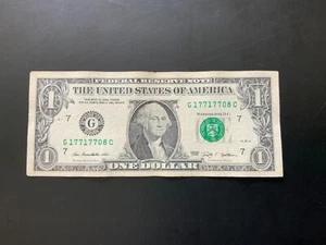 2009 $1 DOLLAR BILL G17717708C - Picture 1 of 4