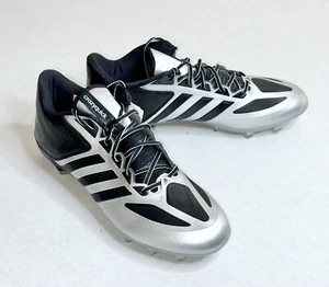 ADIDAS Crazy Quick Metallic Silver Black Molded Football Cleats Mens Sz 13 B7 - Picture 1 of 6
