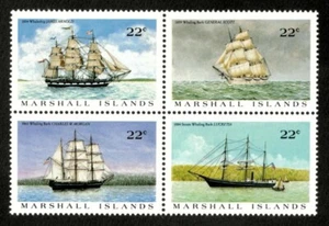 Marshall Islands 1987 - US Whaling Ships - Block of 4 - Scott 135a - MNH - Picture 1 of 1