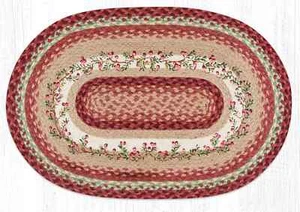 Alfombra Trenzada 20 x 30 pulgadas Arándanos Rojo Verde Primitivo Decoración Yute Tierra Alfombras - Imagen 1 de 1