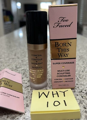 Too Faced Born This Way Multi-Use Concealer GOLDEN .50oz/15mL FULL SZ SEALED $34 - Image 1 of 4