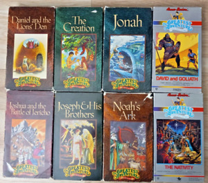 8x Greatest Adventure Stories from the Bible VHS Jonah Daniel Creation Noah