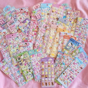 3 kawaii cute 3d puffy foam stickers sheets japan stickers set grab bag pack - Picture 1 of 4