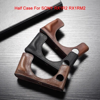 Handmade Leather Camera Case Cover Half Bodysuit for Sony RX1R2 RX1RM2 Camera