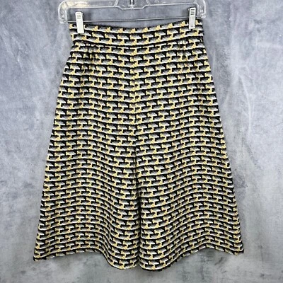 Pantalones Cortos Valentino Spa Lana Culottes Pierna Ancha Cintura Alta Estampado Tweed Página Foto 1 de 4