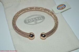Fossil Brand Cuff Bangle Open Bracelet Rose Gold $58 NWT VALENTINE GIFT IDEA