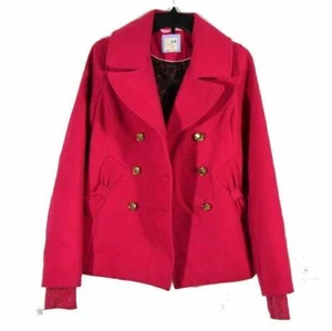 NEW! Juniors Tommy Girl (Hilfiger) Pea Coat Winter Jacket Hot Pink S, SMALL - Picture 1 of 10