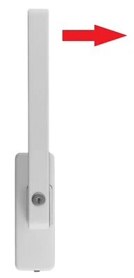 GU Maniglia girevole per porta scorrevole K-13971-02-L-7, bianca, DIN sinistra, chiudibile a chiave - Immagine 1 di 4