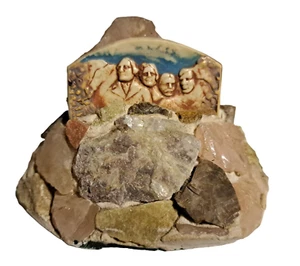 Vintage 50-60's Mount Rushmore Geology Souvenir So Dakota Rocks Stones Gemology - Picture 1 of 4