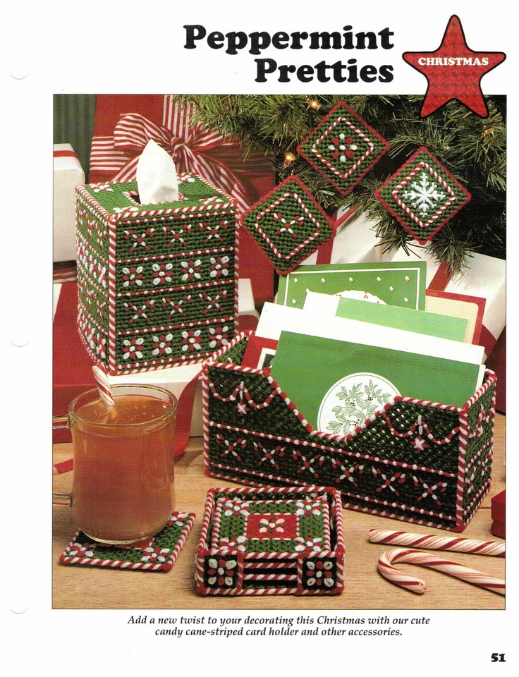 Peppermint Pretties Coasters Box Plastic Canvas Pattern Projects By Leisure Arts - Image 1 of 1