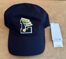 Lacoste Barbeau Blue Pennants L logo Organic Cotton Hat OSFA baseball cap