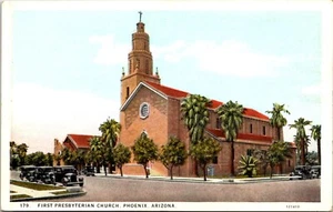 Postal Phoenix Arizona Coches Antiguos Primera Iglesia Presbiteriana D101 - Imagen 1 de 2