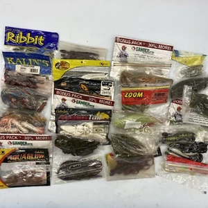 28 Pack Bass Fishing Plastics Lot, Many Brands & Sizes, Fishing Lures FAST SHIP! - Picture 1 of 13