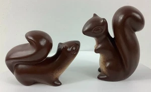 Howard Pierce 2-Piece Brown Ceramic Squirrels Figurine Set - Picture 1 of 7