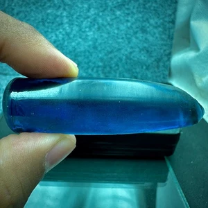 HUGE 26.89 GRAM ROYAL BLUE SAPPHIRE CORUNDUM ROUGH LAB CREATED HALF BOULE - Picture 1 of 4