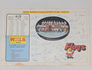 Port Huron Flags Hockey Club 1978-79 Signed Picture Print 11 x 17 Players Roster - Picture 1 of 6