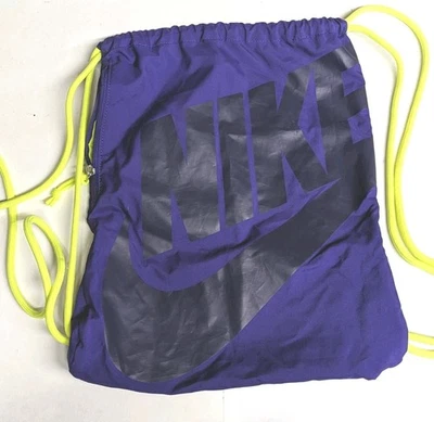 Nike Purple Neon Yellow Drawstring Bag 16" x 13"  - Image 1 of 2
