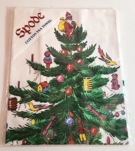 SPODE 100 % Baumwolle Geschirrtuch NEU Neu in Verpackung Weihnachtsbaum Maschinenwäsche Made in England - Bild 1 von 4