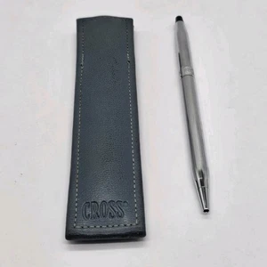 Vintage Cross Ball Point Pen w/Shell Design & Sheath MADE IN USA Blue Ink WORKS! - Picture 1 of 15