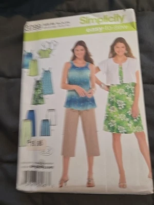 Simplicity 3799 Plus Size Dress Top Capri Pants Shorts Jacket Misses M XXL Easy - Image 1 of 2