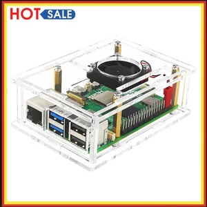 Für Raspberry Pi 5 Acrylgehäuse Kühlkörper aus reinem Kupfer mit Lüfter (Modell - Bild 1 von 11