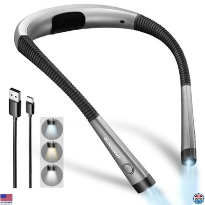 Glocusent Book Light, 3-Color & 6-Brightness Reading Light, Bendable Neck Light, - Image 1 of 4