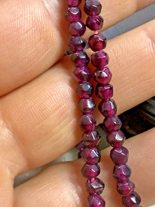 ANTIQUE VICTORIAN FACETED RED GARNET NECKLACE 40 CM LONG 1880S - Picture 1 of 18