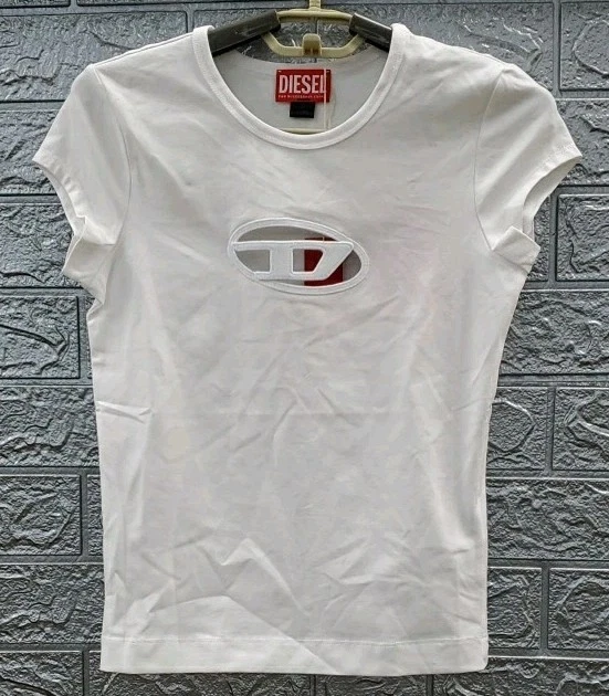 New Diesel Angie Logo Cut Out Tee White Size XSmall - Image 1 of 4