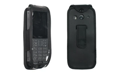 caseroxx Leather-Case with belt clip for Nokia 800 Tough in black made of genuin - Image 1 of 4