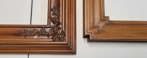 2 Vintage Wood Picture Frames Holds 16x20” Art Ornate Floral Applique REPAIR - Picture 1 of 24